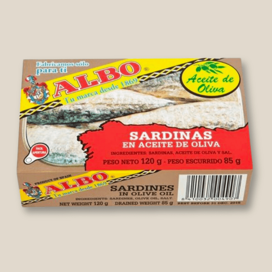 Albo Sardinas En Aceite De Oliva (Sardines In Olive Oil ) 120Gr / 4.25 Oz Tin - The Spanish Table