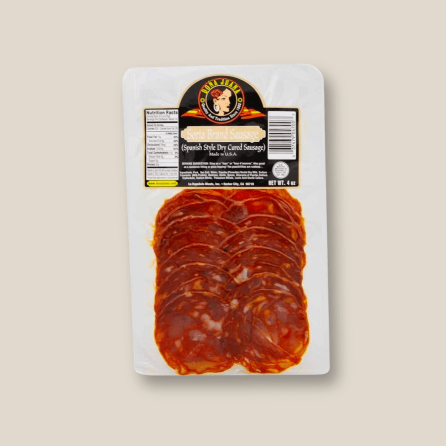 Chorizo Soria: 4 Oz. Sliced - The Spanish Table
