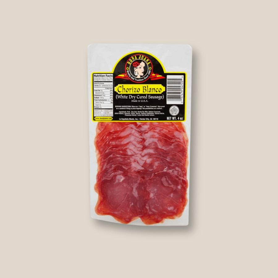 Chorizo Blanco, 4oz Sliced - The Spanish Table