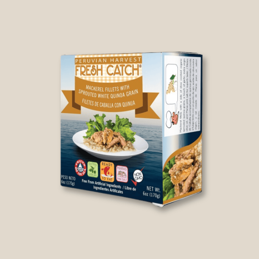 Peruvian Harvest Mackerel Fillets with Sprouted Quinoa, 170gr - The Spanish Table