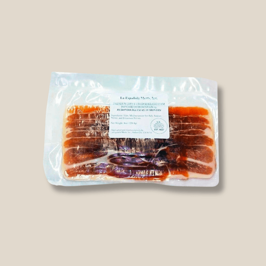 Sliced Jamon Serrano, 4oz (Redondo Iglesias) - The Spanish Table