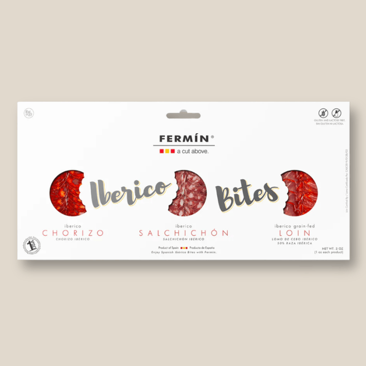 Fermin Iberico Bites: Chorizo, Salchichon, Lomo, 3 oz Prepack - The Spanish Table