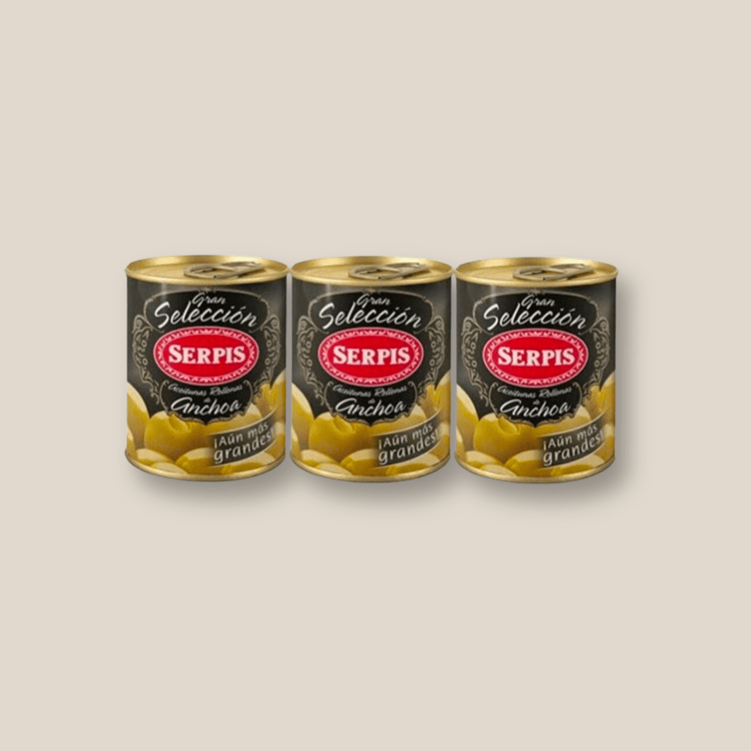 Serpis Anchovy-Stuffed Olives, 50Gr Tins, Pack Of 3 - The Spanish Table