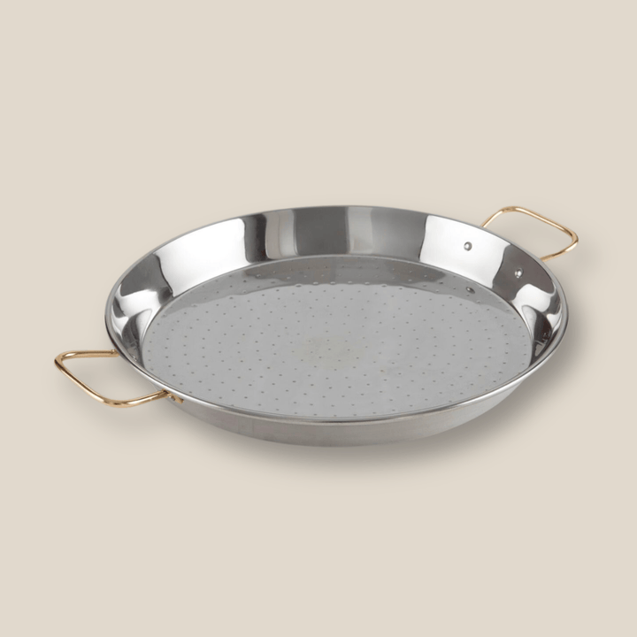 8 Serving Stainless Steel Paella Pan 38Cm/15In - The Spanish Table