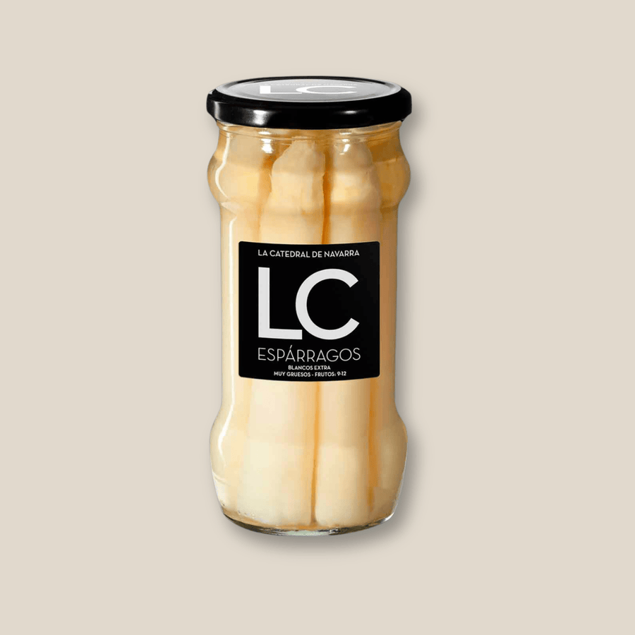 LC White Asparagus D.O. Navarra XL (9/12), 540 gr/19 oz Jar - The Spanish Table