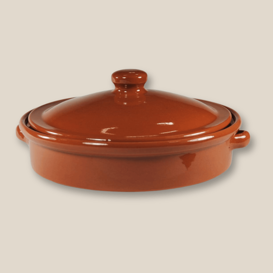 Graupera 32 Cm Teracotta Cazuela w/ Lid, Natural - The Spanish Table