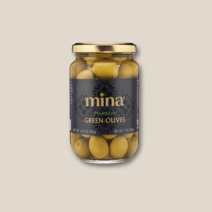 Mina Moroccan Green Olives w/ Pits 350g (12.5 oz) - The Spanish Table