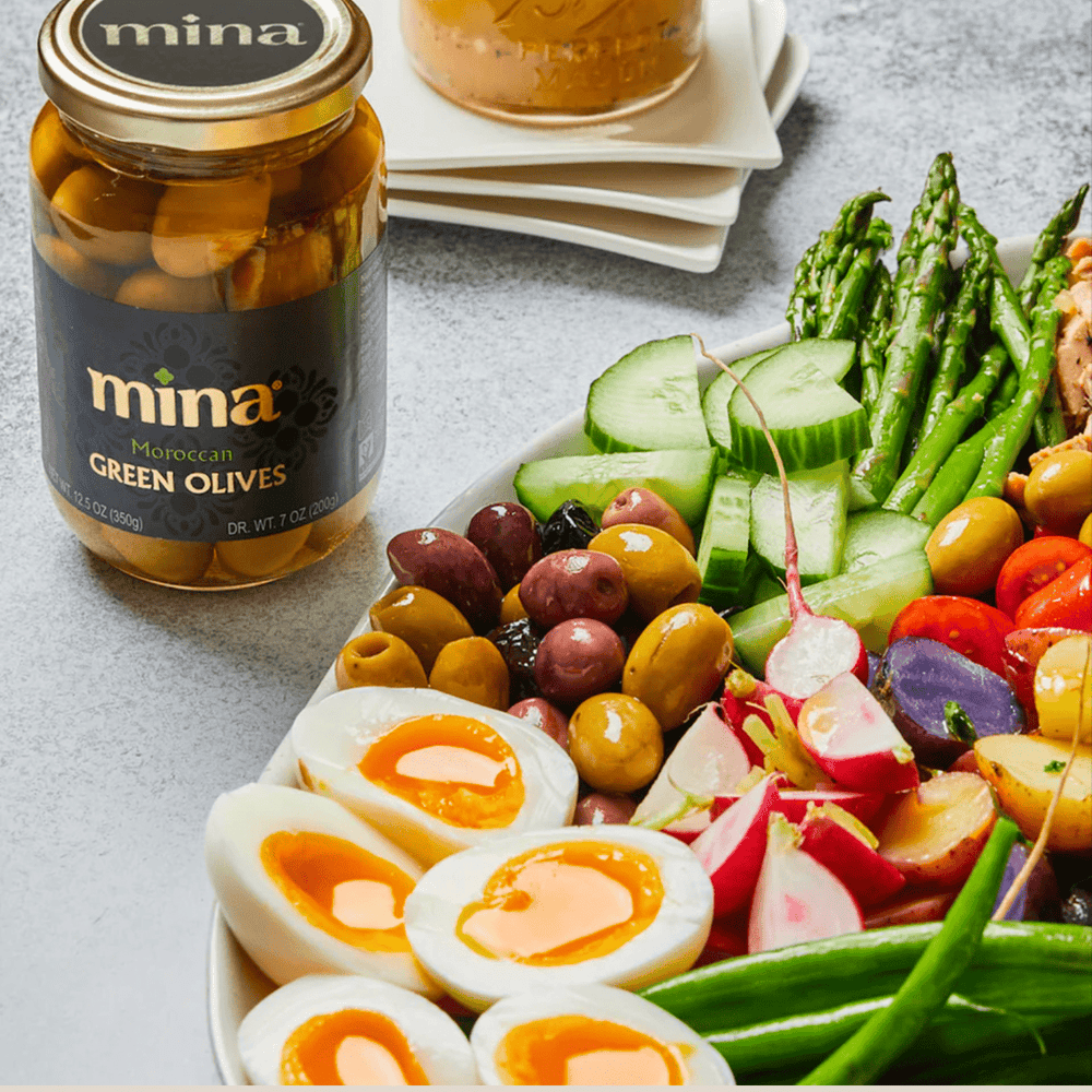 Mina Moroccan Green Olives w/ Pits 350g (12.5 oz) - The Spanish Table