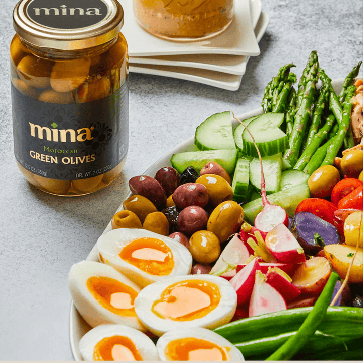 Mina Moroccan Green Olives w/ Pits 350g (12.5 oz) - The Spanish Table