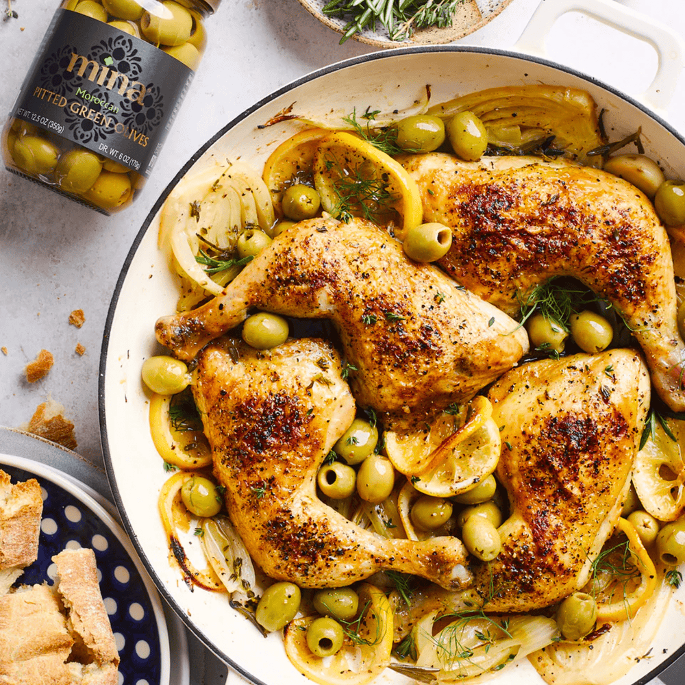 Mina Morrocan Pitted Green Olives 350g (12.5 oz) - The Spanish Table