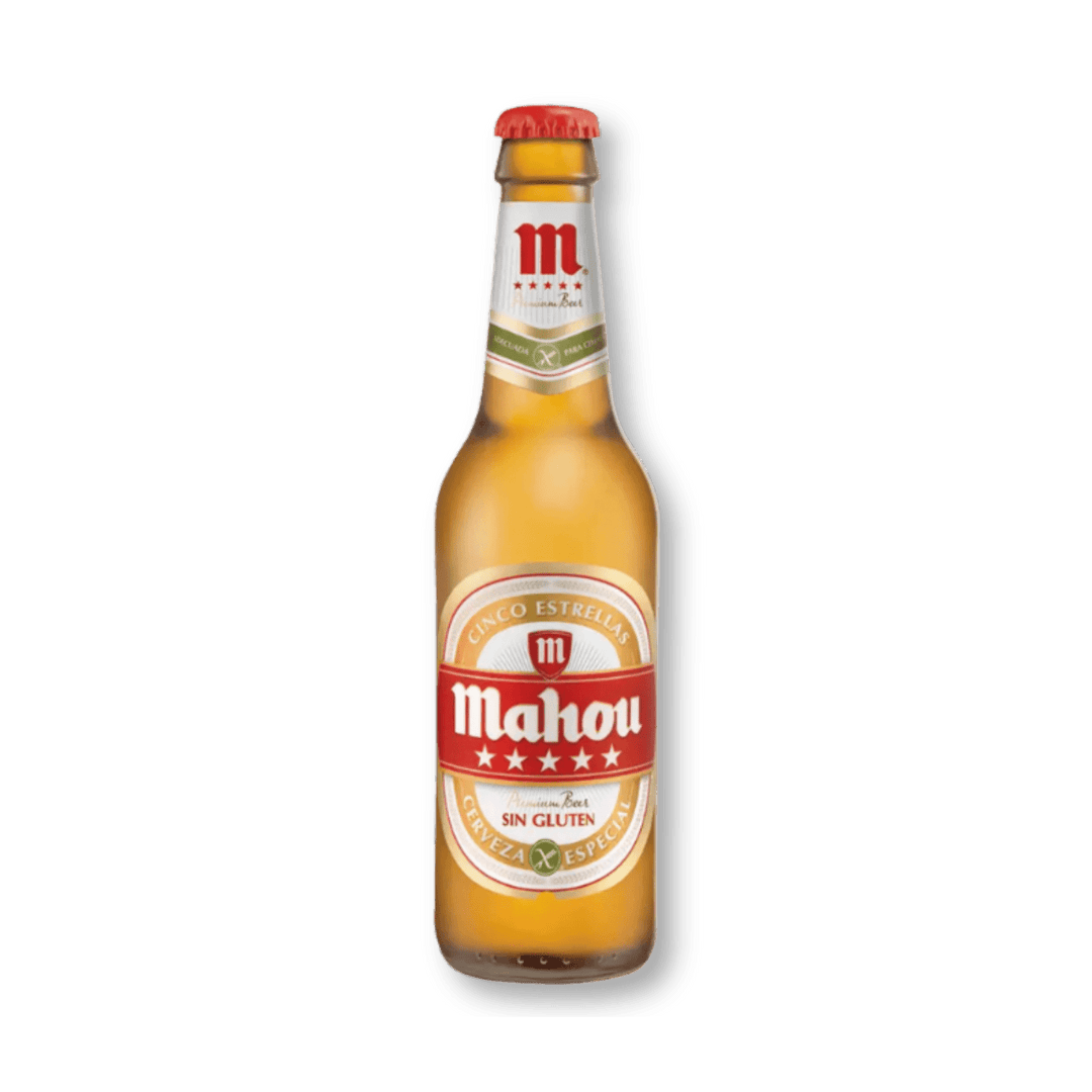Mahou Cinco Estrellas Lager Spanish Beer 12 - pack shipper - The Spanish Table