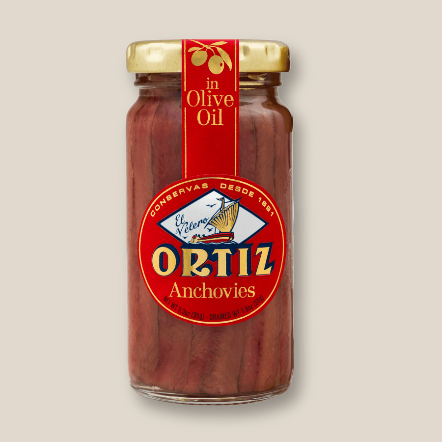 Ortiz Anchovy Fillets In Olive Oil, No Skin - 100 Gr Jar - The Spanish Table