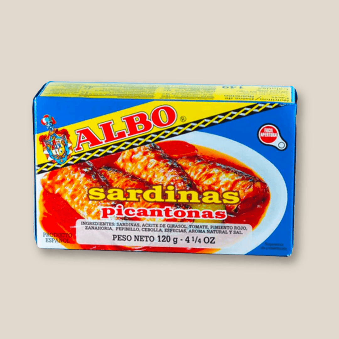 Albo Sardinas Picantes (Spicy Sardines), 120 Gr / 4.25 Oz Tin - The Spanish Table