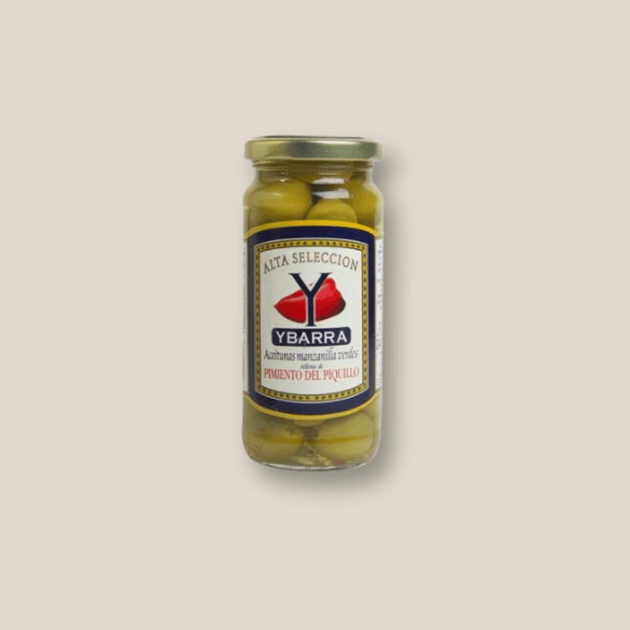 Ybarra Alta Seleccion Olives Stuffed With Piquillo Peppers, 240Gr (8.4 Oz) - The Spanish Table
