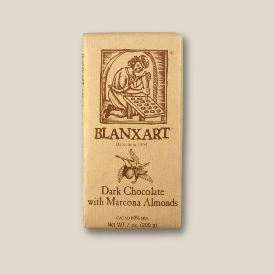 Blanxart Dark Chocolate with Whole Marcona Almonds 200g/ 7 oz Bar - The Spanish Table