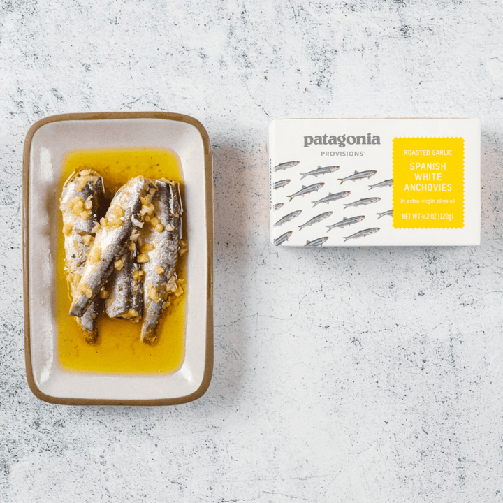 Patagonia Spanish White Anchovies with Roasted Garlic - The Spanish Table