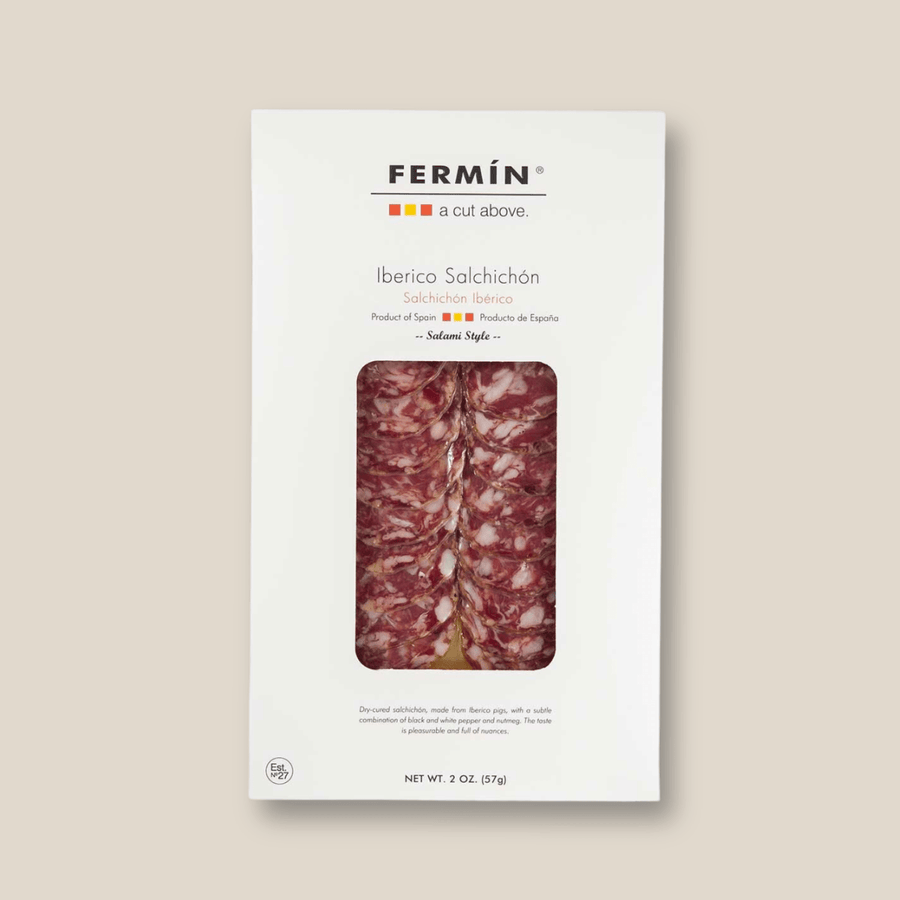 Fermin Sliced Iberico Salchichon Sausage, 2 oz Prepack - The Spanish Table
