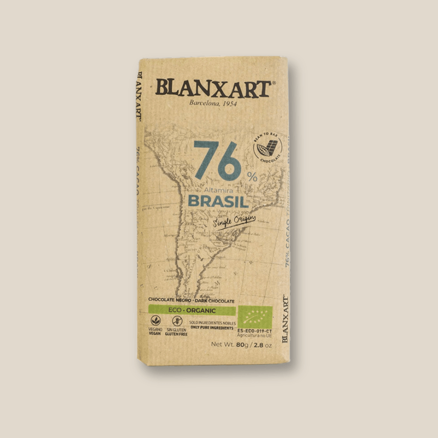 Blanxart 76% Brasil "Atlantic Forest" Organic Dark Chocolate 80g/ 2.8 oz Bar - The Spanish Table