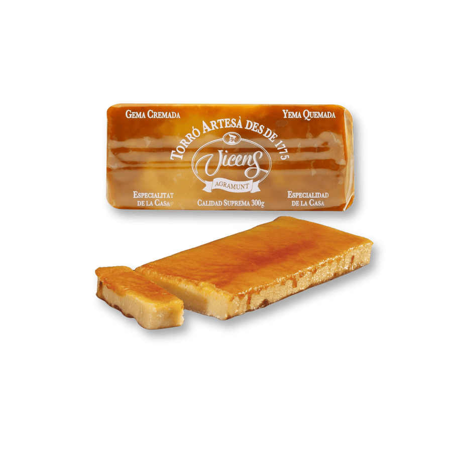 Vicens Egg Yolk Turron (Turron Yema), 200gr Clear Wrap - The Spanish Table