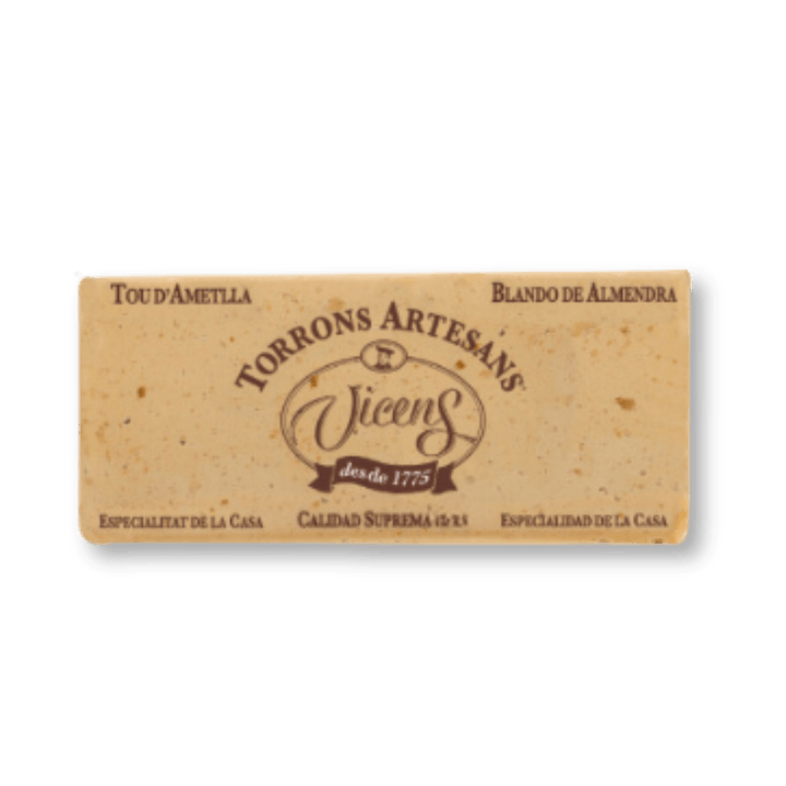 Vicens Soft Almond Turron (Turron Blando), 200gr Clear Wrap - The Spanish Table