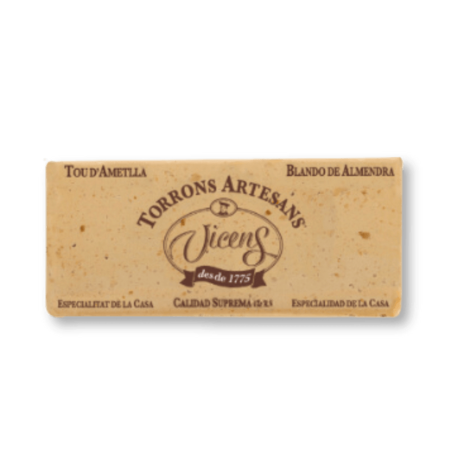 Vicens Soft Almond Turron (Turron Blando), 200gr Clear Wrap - The Spanish Table