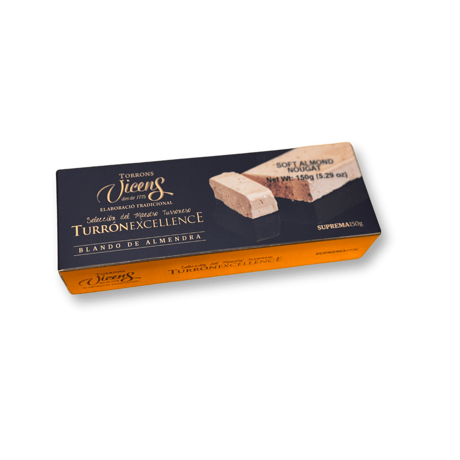 Vicens Excellence Soft Almond Turron (Turron Blando), 150gr - The Spanish Table