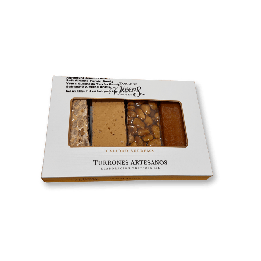 Vicens Turron Sampler Pack (Turron Porciones), 320gr Paper Box Set - The Spanish Table