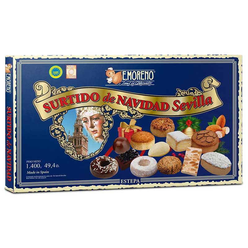 E. Moreno Surtido De Navidad "Sevilla" ("Sevilla" Holiday Sweets Assortment) 1400Gr / 48.7 Oz - The Spanish Table