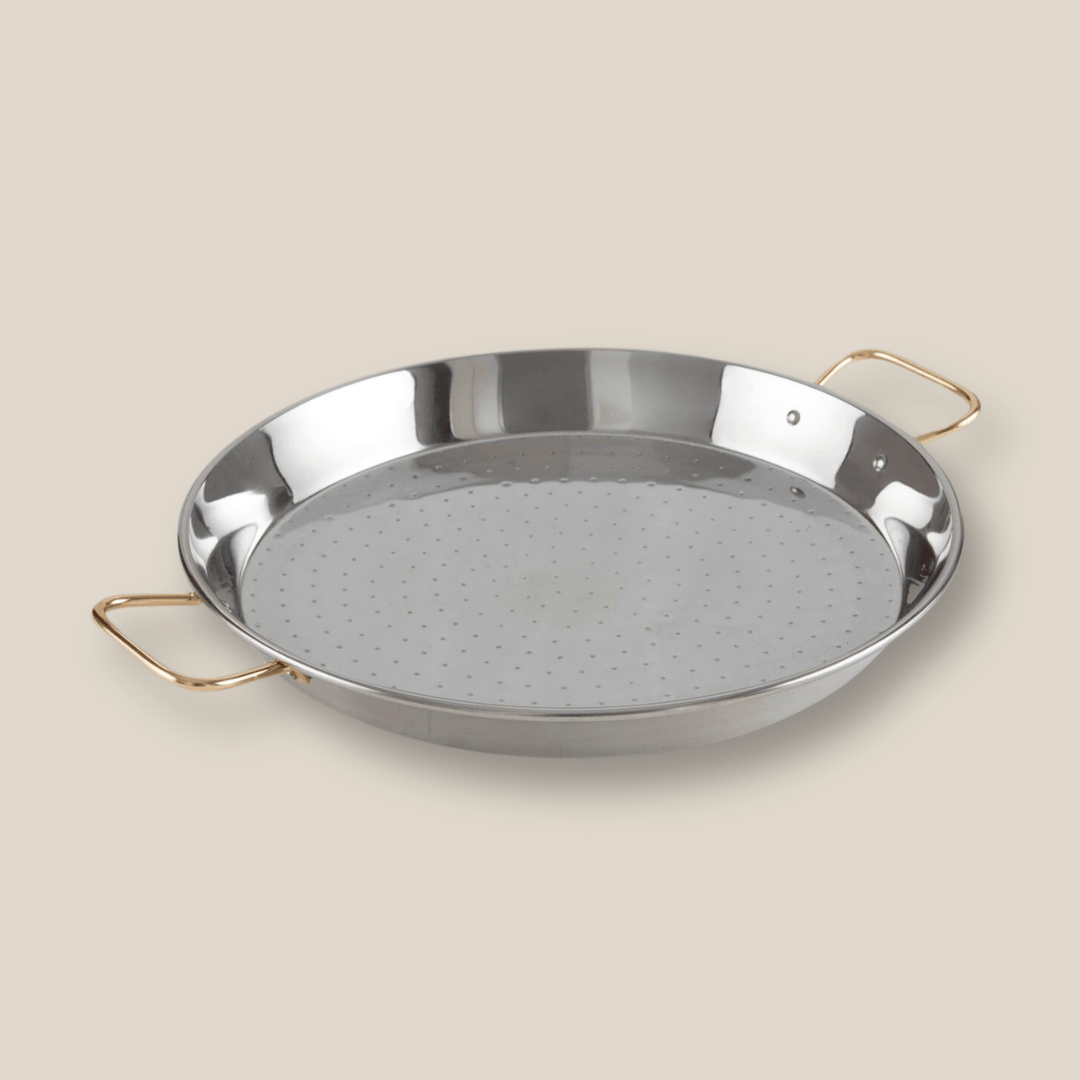 12 Serving Stainless Steel Paella Pan 46Cm/18In - The Spanish Table