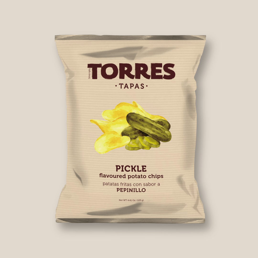 Torres Potato Chips, Pickle Flavor, Large (125g) - The Spanish Table
