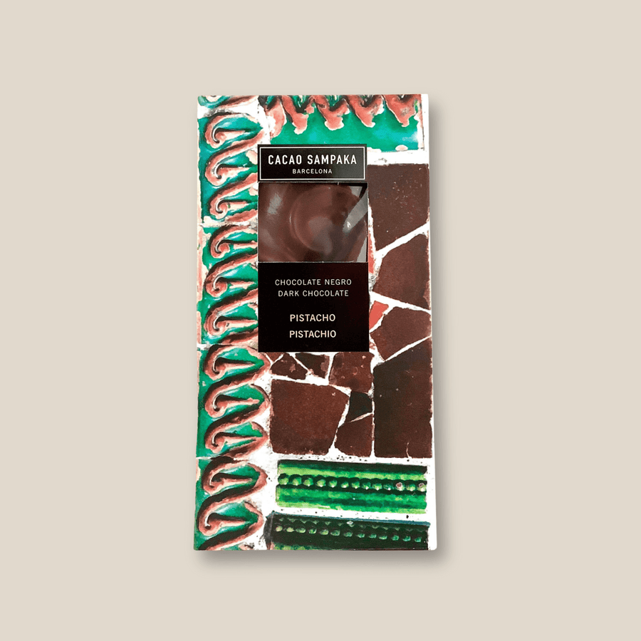 Sampaka Dark Chocolate With Pistachio, 75Gr / 2.64 Oz Bar - The Spanish Table
