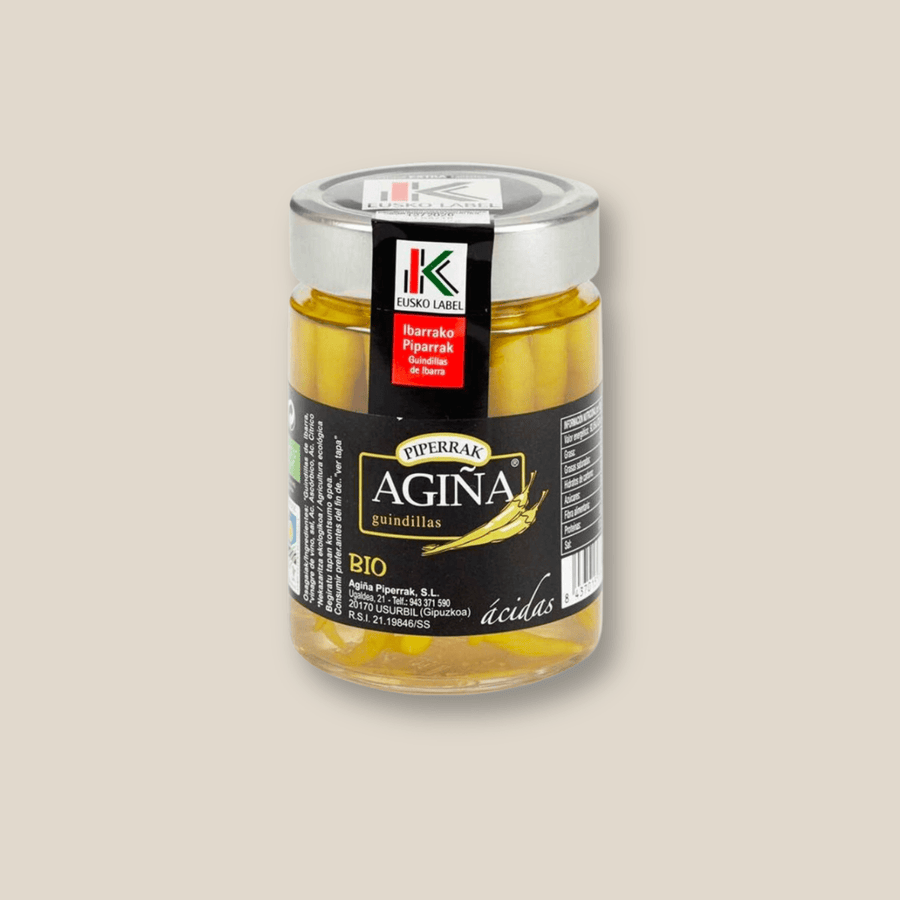 Agina Organic Basque Piparra Peppers/Guindillas 305 Gr - The Spanish Table
