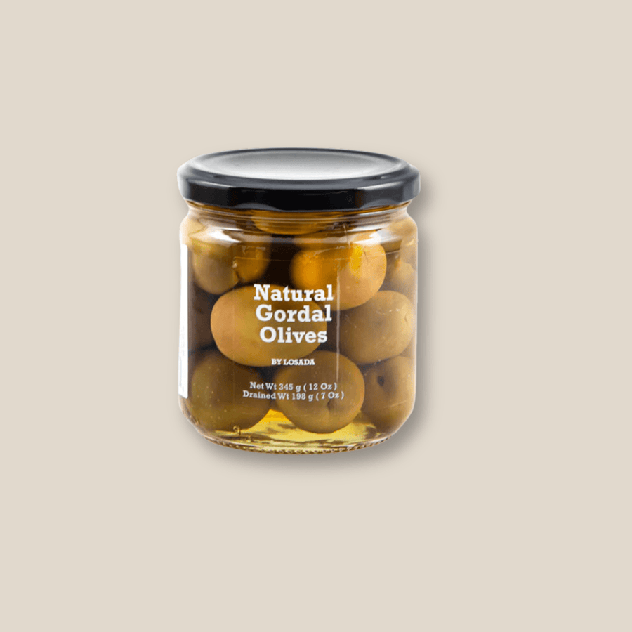 Dequmana Natural Gordal Olives w/ Pits, 12 0z Jar - The Spanish Table