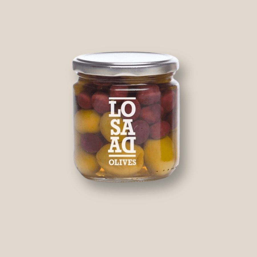 Losada Carmona Natural Olives Mix, w/ Pits, 12 oz - The Spanish Table