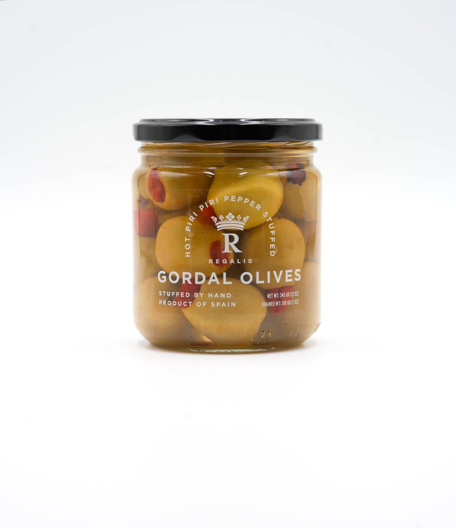Regalis Pitted Gordal with Piri Piri Peppers, 345gr - The Spanish Table