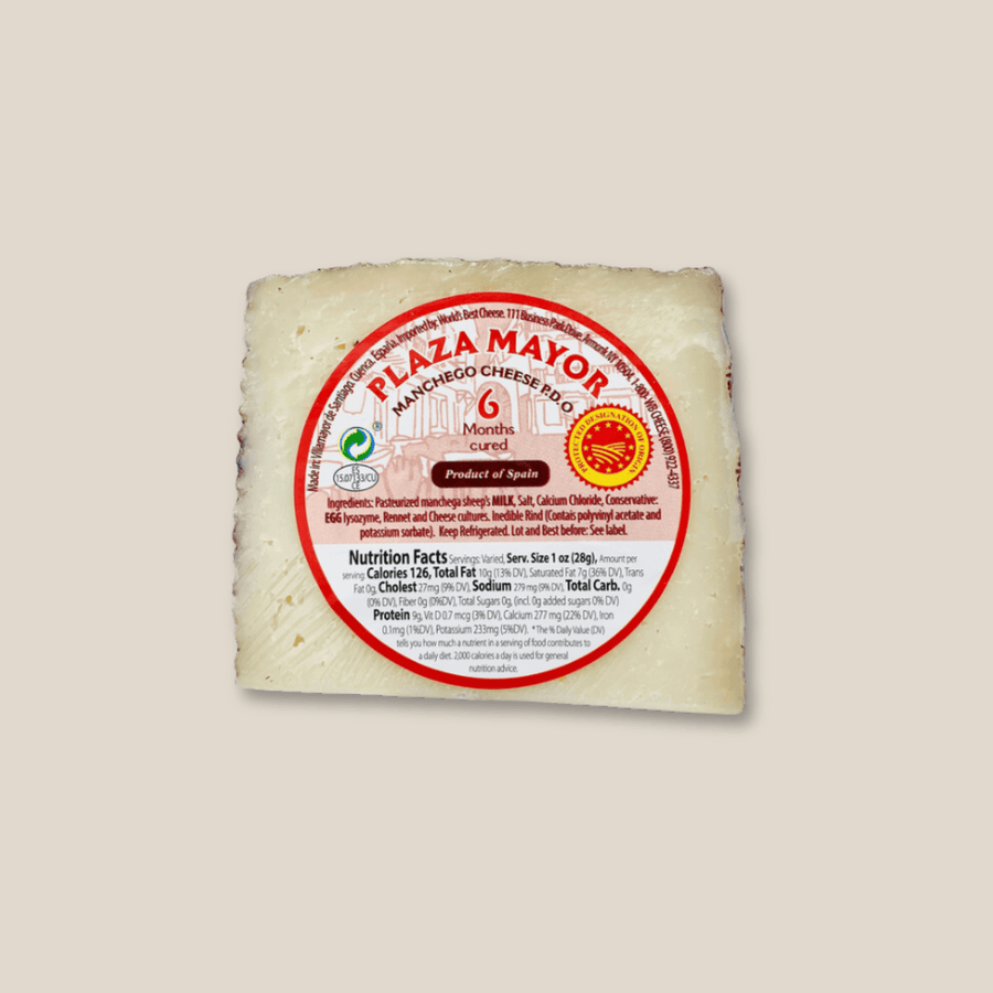 Plaza Mayor 6 - month Manchego, 200gr / 7 oz - The Spanish Table