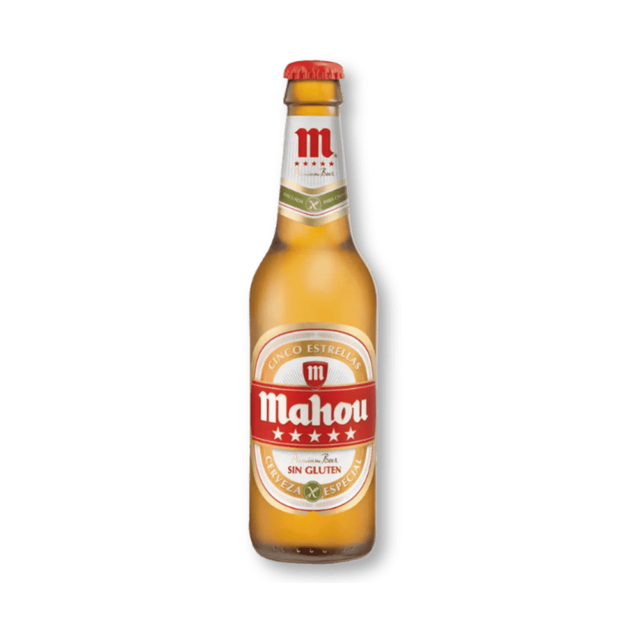 Mahou Cinco Estrellas Lager Spanish Beer 12 - pack shipper - The Spanish Table