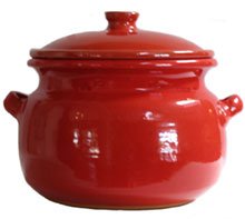 Medium Olla (Bean Pot) 3.5 Liter Red - The Spanish Table