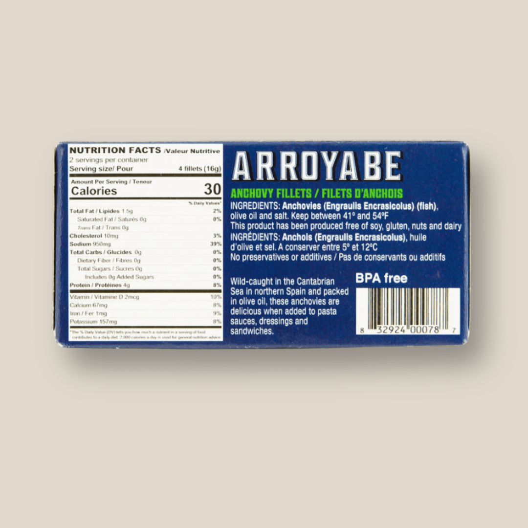 Arroyabe Anchovy Fillets 50g tin - The Spanish Table