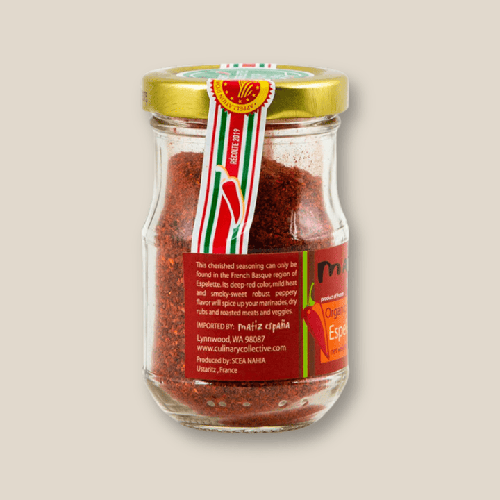 Matiz Organic Espelette Pepper, A.O.P. - 1.5 Oz Jar - The Spanish Table