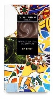 Sampaka Gin & Tonic Milk Chocolate, 75Gr / 2.64 Oz Bar - The Spanish Table
